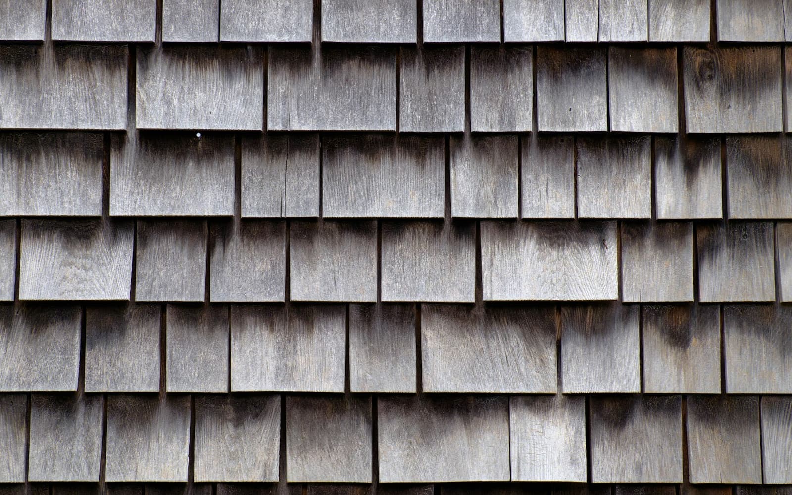 Weathered wooden roof shingles